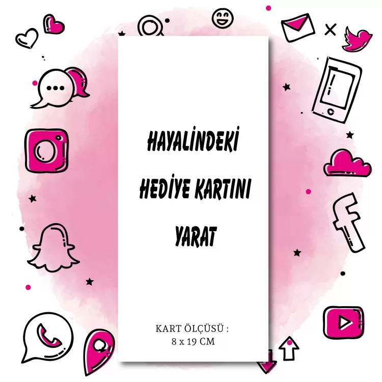01 - Hediye Kartı (8  x 19  cm) Tasarla