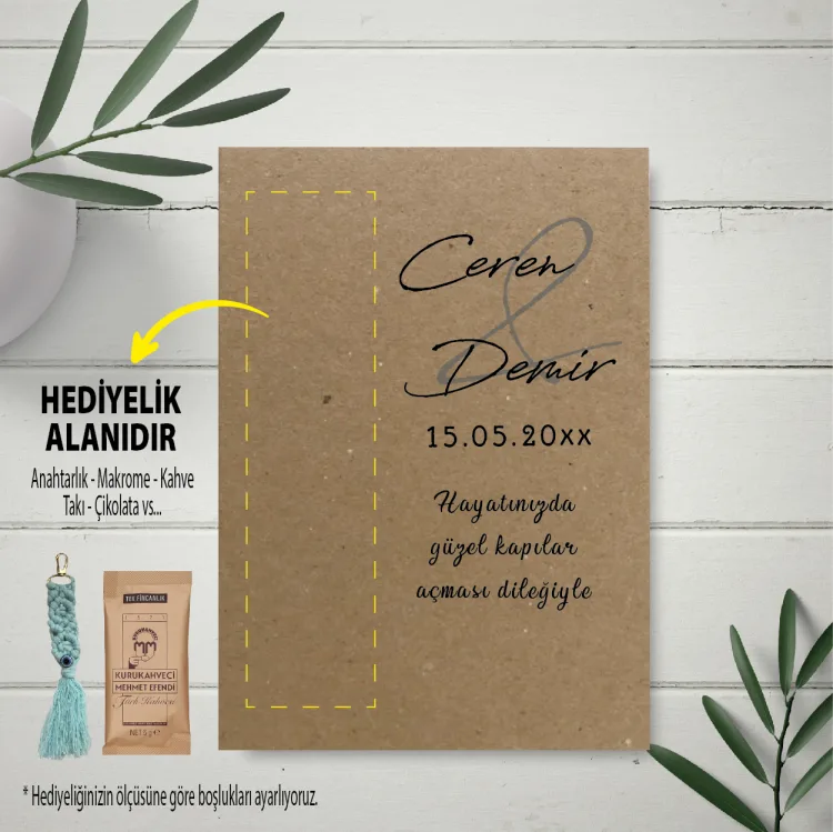 Hediyelik Kartı 0027 - Kraft Anahtarlık Hediyelik Kartı