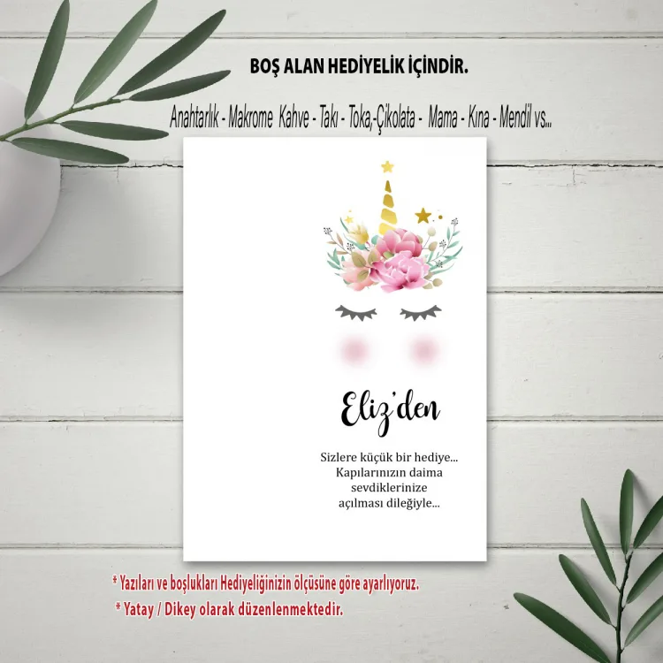 Hediyelik Kartı 0035 - Unicorn Temalı Hediye Kartı