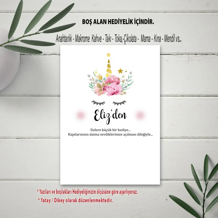 Hediyelik Kartı 0035 - Unicorn Temalı Hediye Kartı - Detay Görseli 1