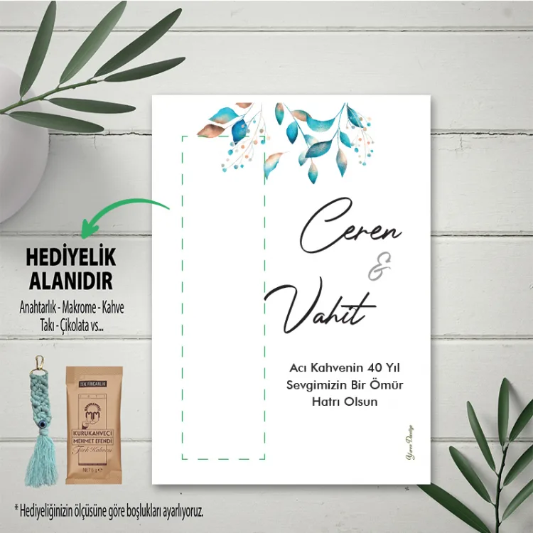 Hediyelik Kartı 0050 - Düğün, Nişan, Söz Anahtarlık Kartı
