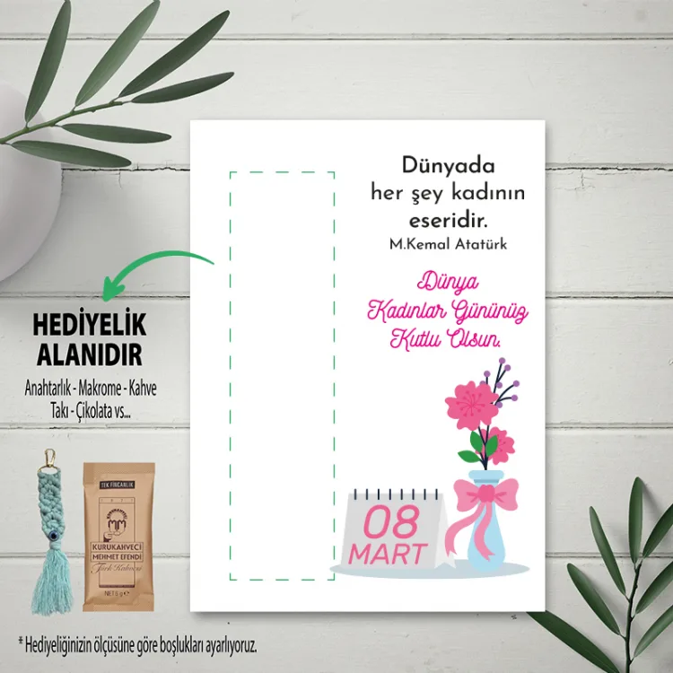 Hediyelik Kartı 0051 - 8 Mart Kadınlar Günü Temalı Hediyelik Kart
