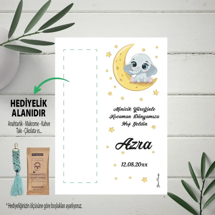 Hediyelik Kartı 0065 - Bebek Doğumgünü Hediyelik Kart
