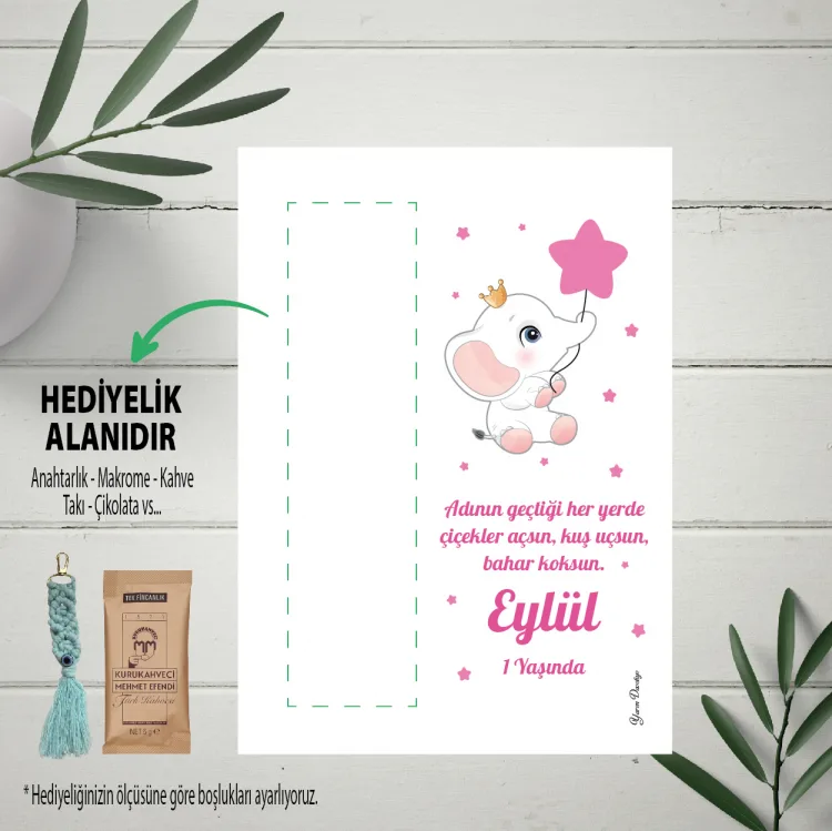 Hediyelik Kartı 0072 - Doğum Günü Hediye Anahtarlık Kartı