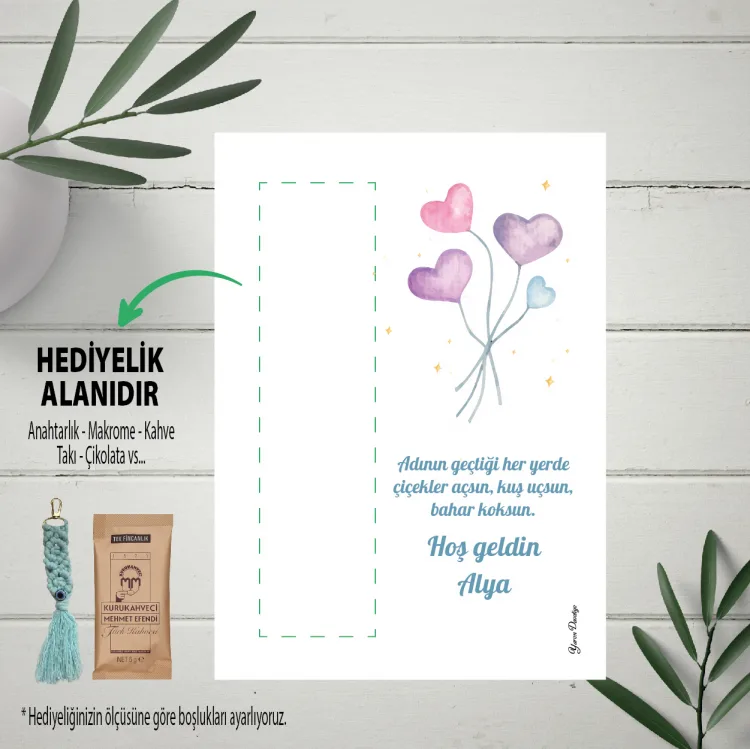 Hediyelik Kartı 0082 - Kız Bebek Anahtarlık Kartı