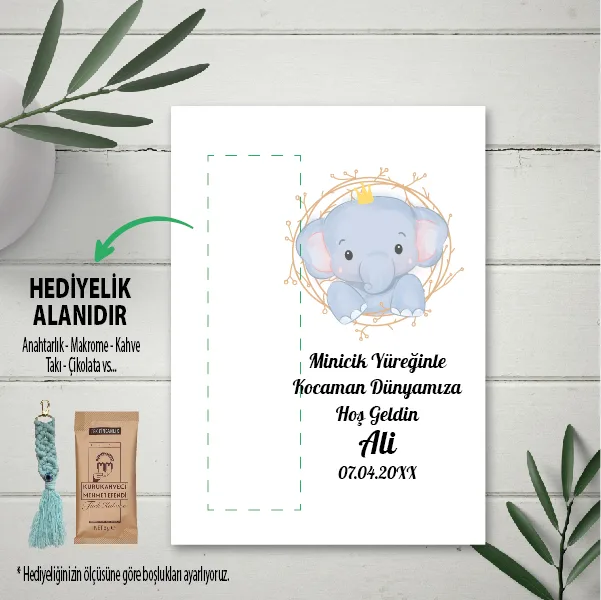 Hediyelik Kartı 0085 - Makrome Anahtarlık Kartı
