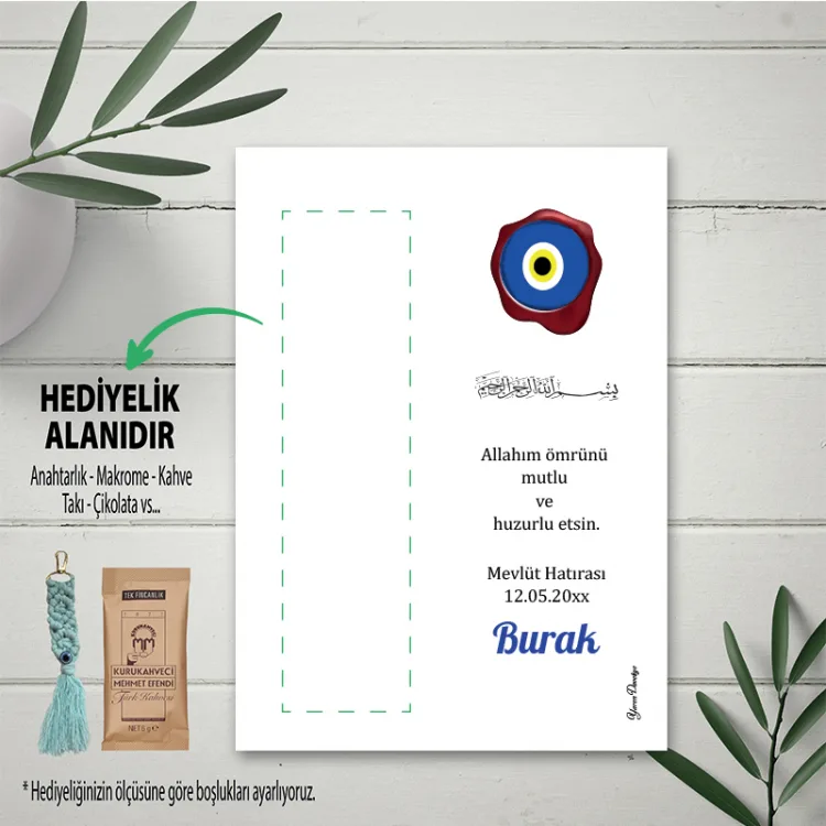 Hediyelik Kartı 0089 - Nazar Boncuk Tasarım Kartlar