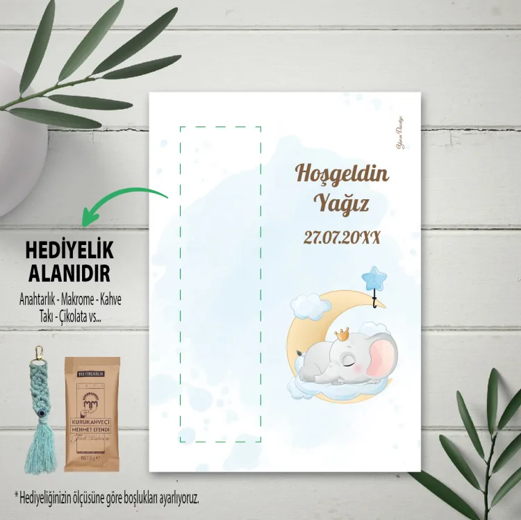 Hediyelik Kartı 0093 - Bebek Hediye Anahtarlık Kartı