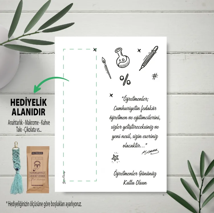 Hediyelik Kartı 0112 - Öğretmenler Günü Tasarım Hediye Kartları