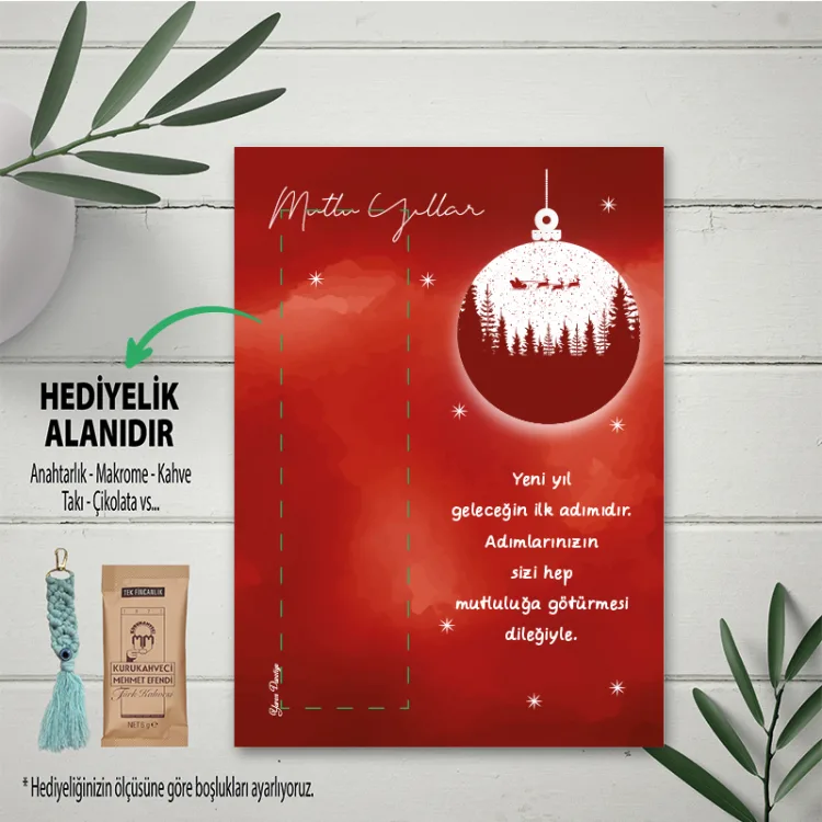 Hediyelik Kartı 0118 - Yılbaşı - Yeni Yıl - Mutlu Yıllar Tasarım Hediye Kartları
