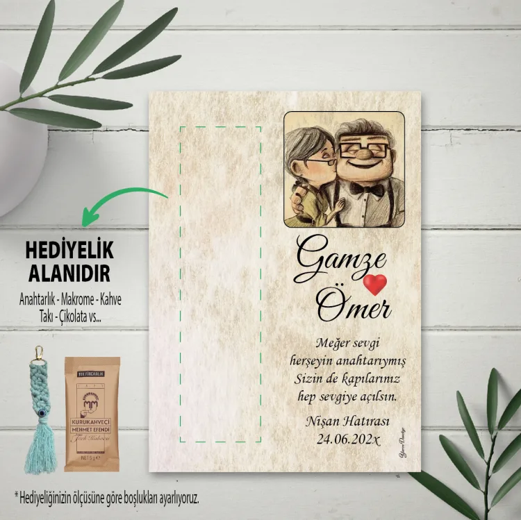 Hediyelik Kartı 0124 - Yukarı Bak Temalı Anahtarlık Kartı