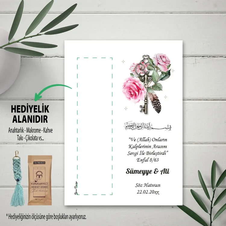 Hediyelik Kartı 0129 - Enfal Ayet Yazılı Hediye Kartı