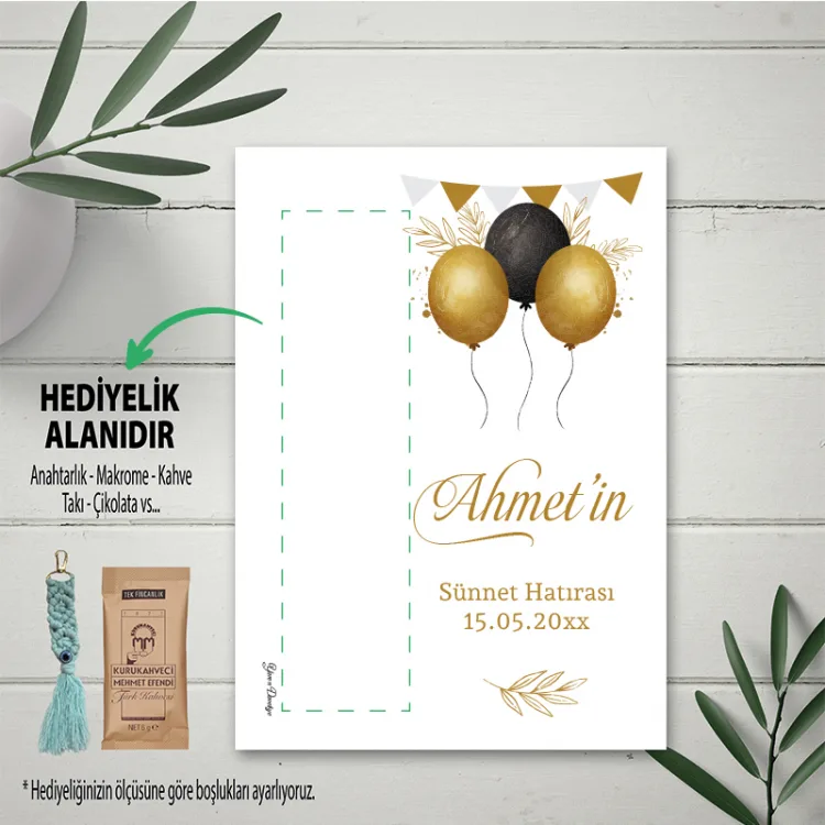 Hediyelik Kartı 0132 - Balon Temalı Doğum Günü Hediye Kartı