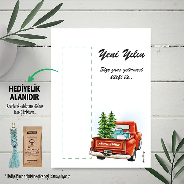 Hediyelik Kartı 0136 - Yılbaşı - Yeni Yıl - Mutlu Yıllar Tasarım Hediye Kartları