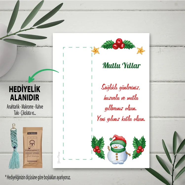 Hediyelik Kartı 0139 - Yılbaşı - Yeni Yıl - Mutlu Yıllar Tasarım Hediye Kartları