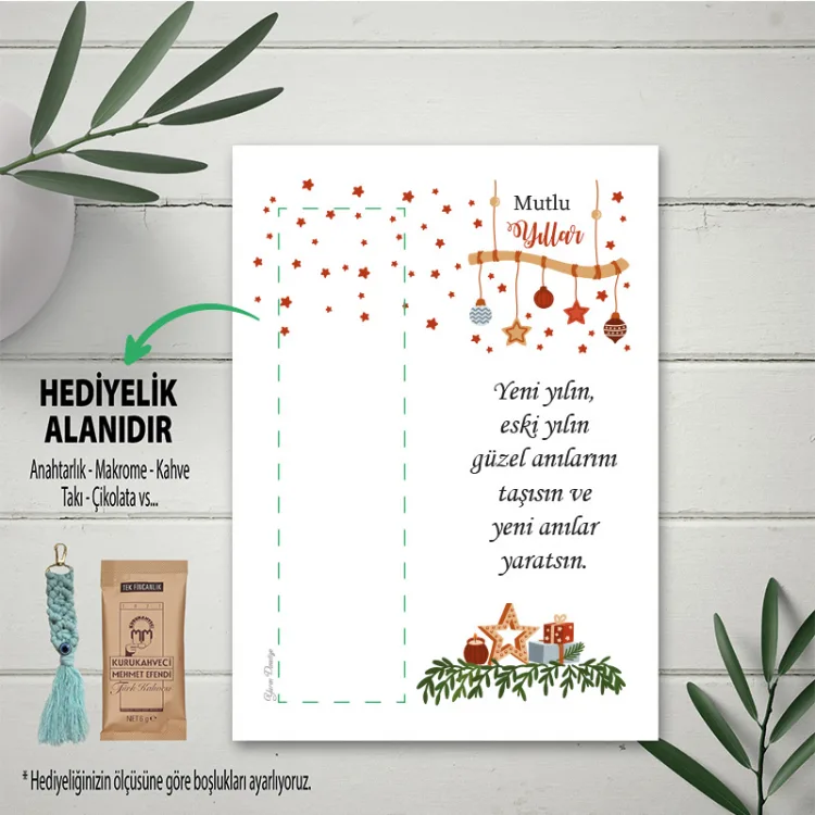 Hediyelik Kartı 0147 - Yılbaşı - Yeni Yıl - Mutlu Yıllar Tasarım Hediye Kartları