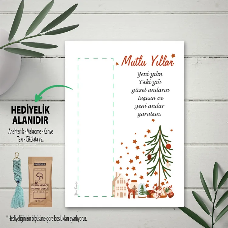 Hediyelik Kartı 0148 - Yılbaşı - Yeni Yıl - Mutlu Yıllar Tasarım Hediye Kartları
