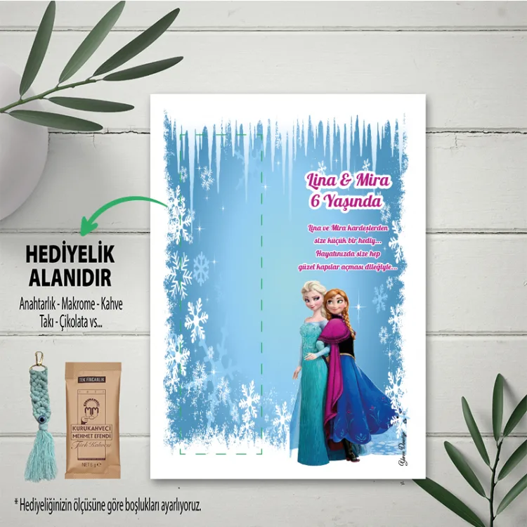 Hediyelik Kartı 0164 - Elsa Tasarım Anahtarlık Kartı