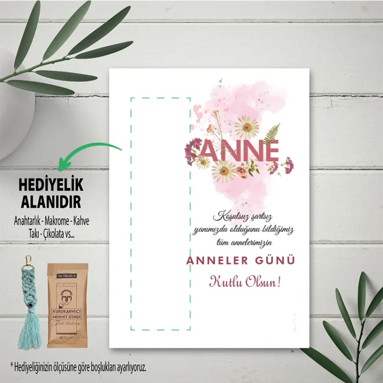 Hediyelik Kartı 0169 - Anneler Günü Temalı Anahtarlık Kartı