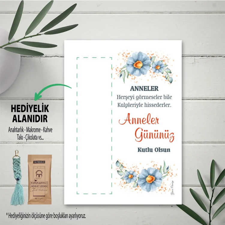 Hediyelik Kartı 0173 - Anneler Günü Temalı Anahtarlık Kartı