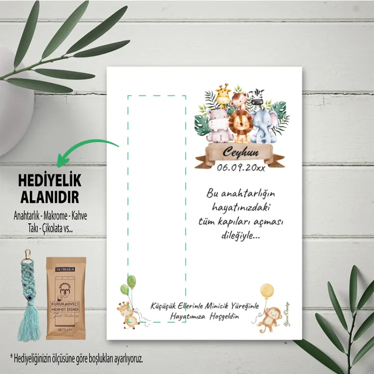 Hediyelik Kartı 0195 - Safari Tasarım Bebek Hediye Kartı