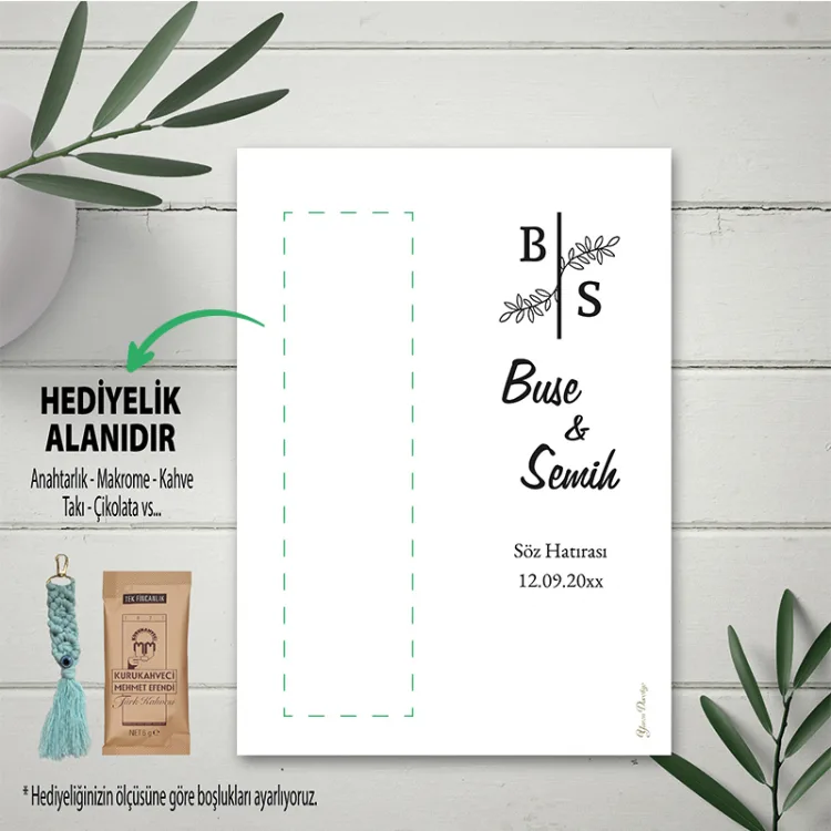 Hediyelik Kartı 0208 - Söz Hatırası Makrome Anahtarlık Kartı
