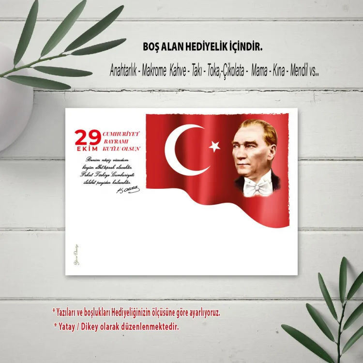Hediyelik Kartı 0210 - 29 Ekim Cumhuriyet Bayramı Temalı Anahtarlık Kartı - Detay Görseli 1