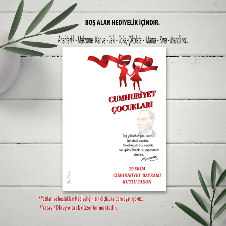 Hediyelik Kartı 0211 - 29 Ekim Cumhuriyet Bayramı Temalı Hediye Kartı