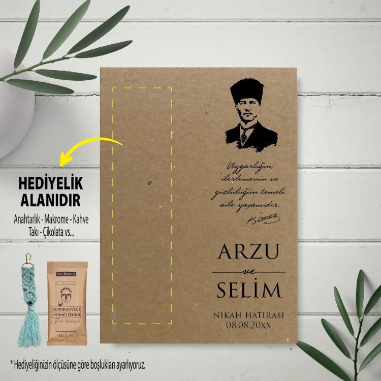 Hediyelik Kartı 0218 - Atatürk Kraft Anahtarlık Hediye Kartı