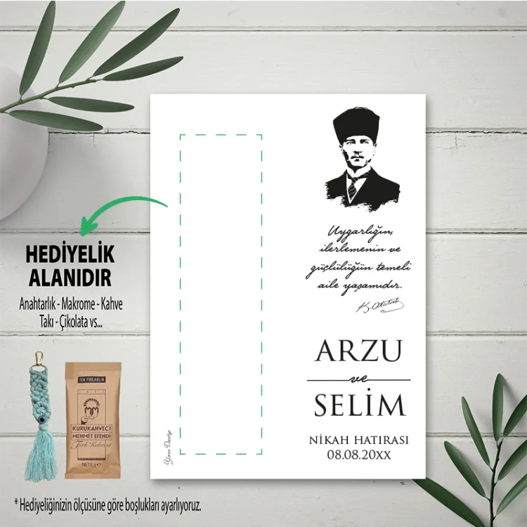 Hediyelik Kartı 0219 - Atatürk Makrome Anahtarlık Hediye Kartı