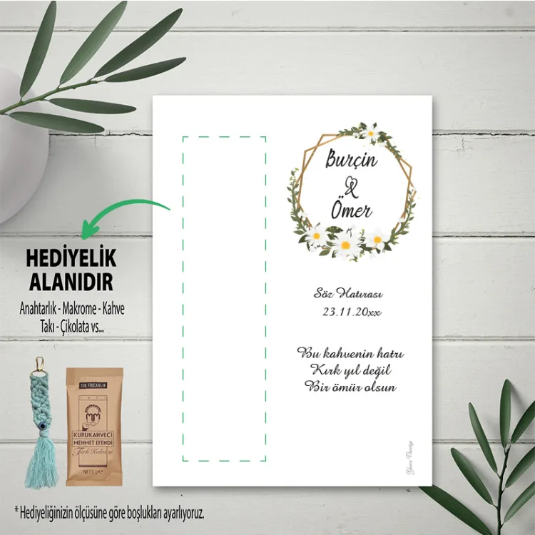 Hediyelik Kartı 0221 - Papatya Tasarımı Hediyelik Kart