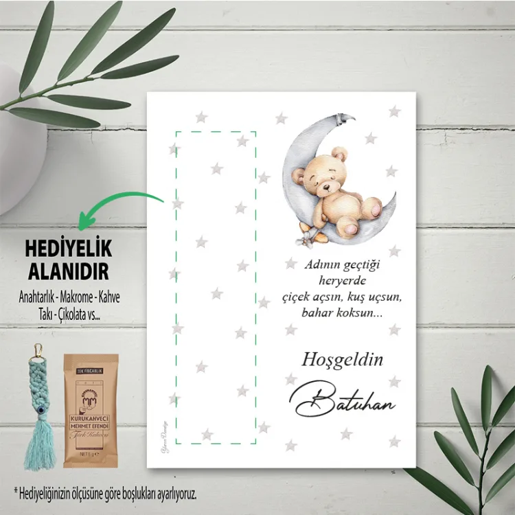 Hediyelik Kartı 0222 - Sevimli Ayıcık Tasarımı Hediyelik Kart