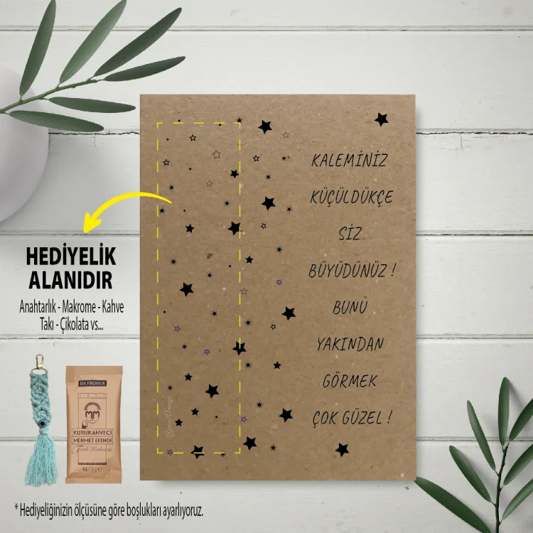 Hediyelik Kartı 0227 - Ara Tatil Karne Hatırası, Hediye Kalem Kartı