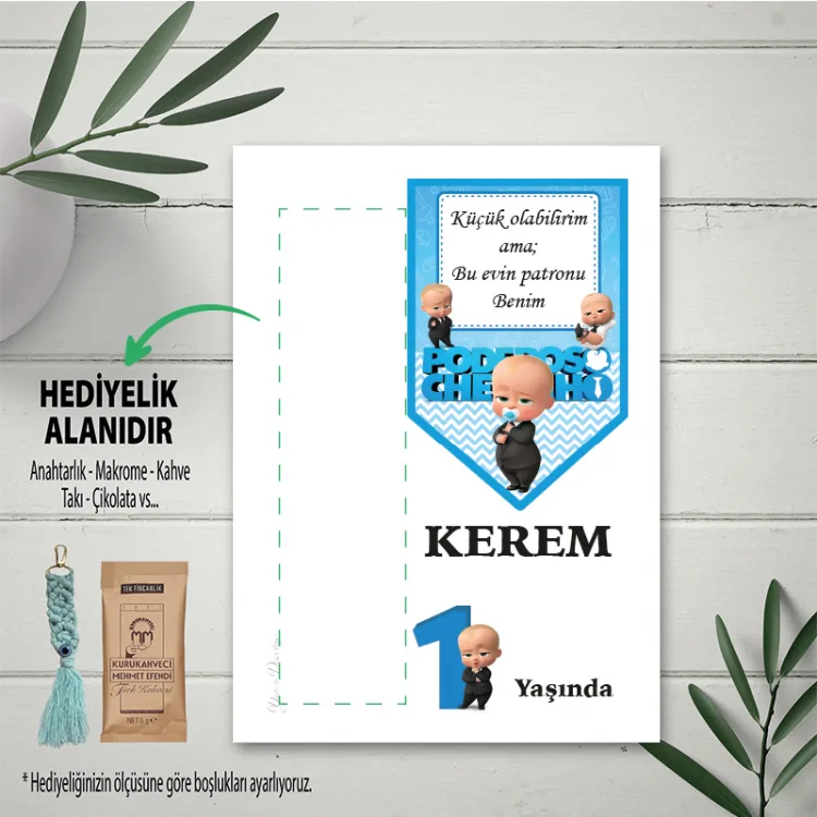Hediyelik Kartı 0228 - Patron Bebek Temalı Hediyelik Kart