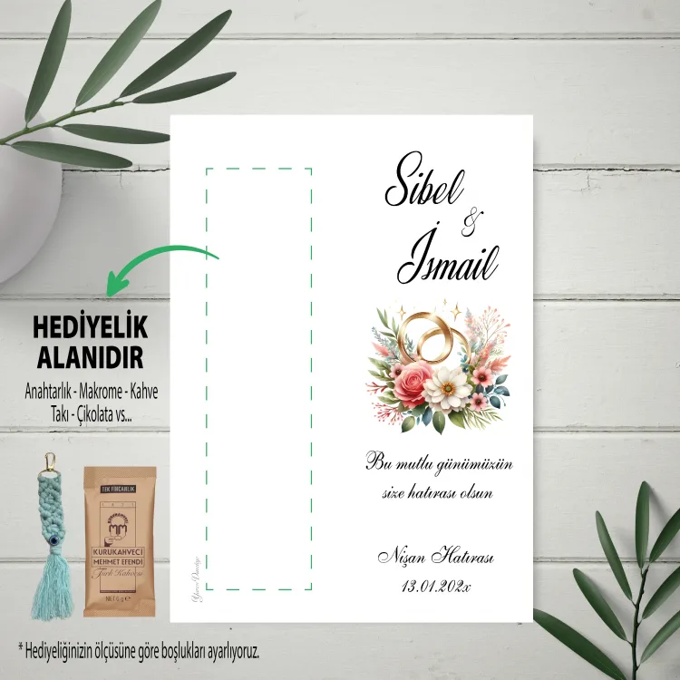 Hediyelik Kartı 0231 - Nişan, Söz, Nikah Anahtarlık Kartı