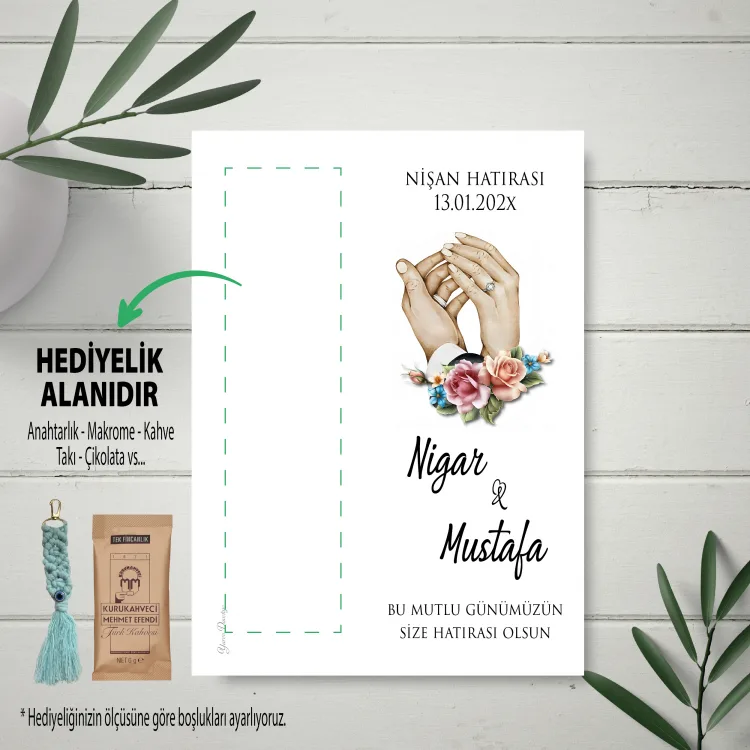 Hediyelik Kartı 0232 - Nişan, Söz, Nikah Anahtarlık Kartı
