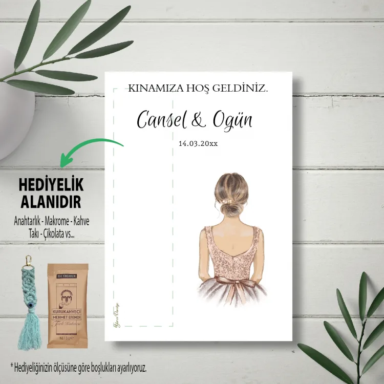 Hediyelik Kartı 0236 - Gelin Kına Kızı Tasarım