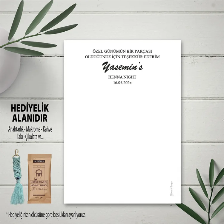 Hediyelik Kartı 0254 - Kına, Nişan, Söz Anahtarlık Kartı
