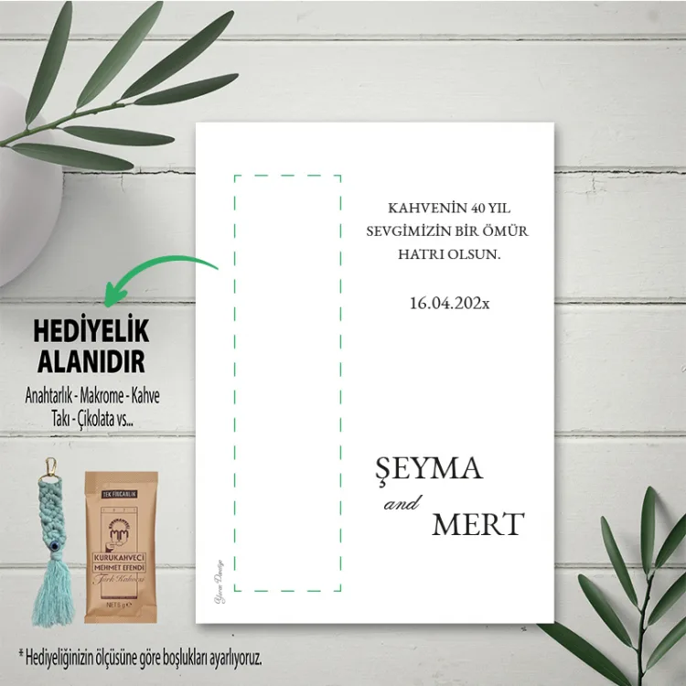 Hediyelik Kartı 0255 - Kına, Nişan, Söz Anahtarlık Kartı