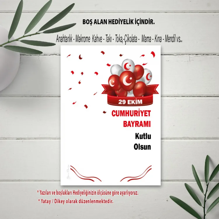 Hediyelik Kartı 0274 - 29 EKİM Cumhuriyet Bayramı Tasarım
