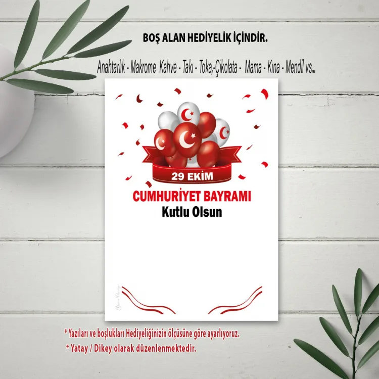Hediyelik Kartı 0274 - 29 EKİM Cumhuriyet Bayramı Tasarım - Detay Görseli 2