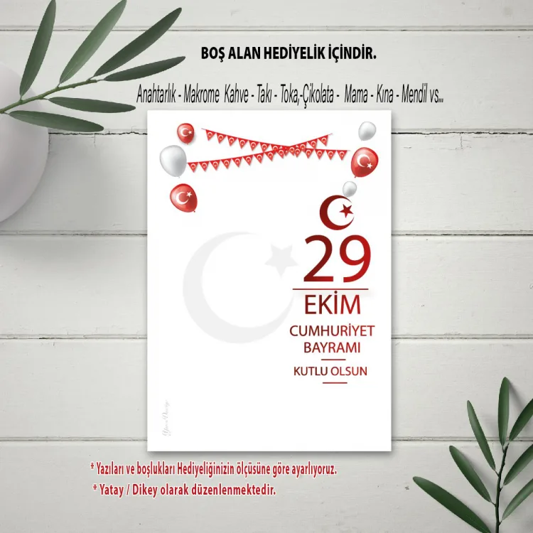 Hediyelik Kartı 0275 - 29 EKİM Cumhuriyet Bayramı Tasarım