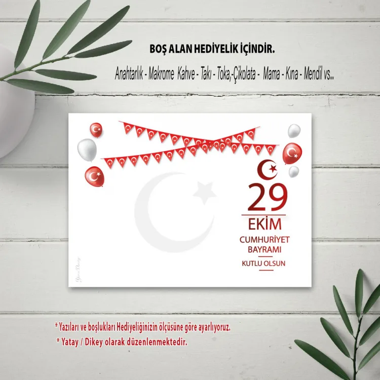 Hediyelik Kartı 0275 - 29 EKİM Cumhuriyet Bayramı Tasarım - Detay Görseli 1