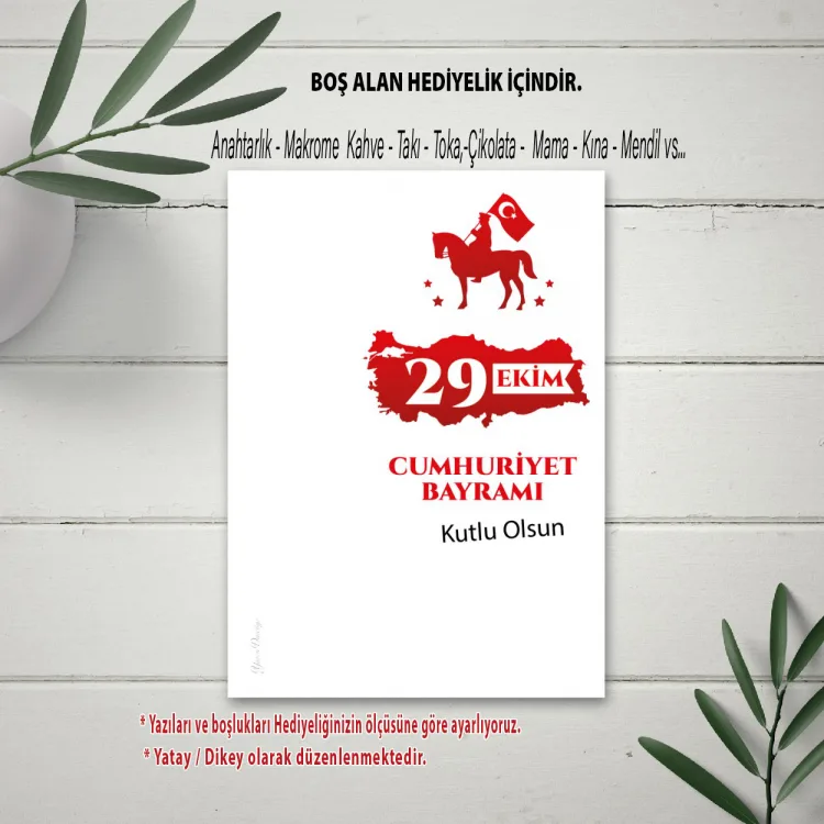 Hediyelik Kartı 0276 - 29 EKİM Cumhuriyet Bayramı Tasarım