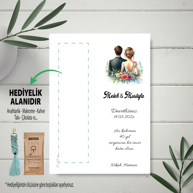 Hediyelik Kartı 0233 - Nişan, Söz, Nikah Anahtarlık Kartı