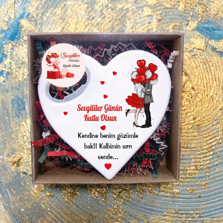 Kalp Açacaklı Magnet 14 Şubat Sevgililer Günü Hediye Set - 01 