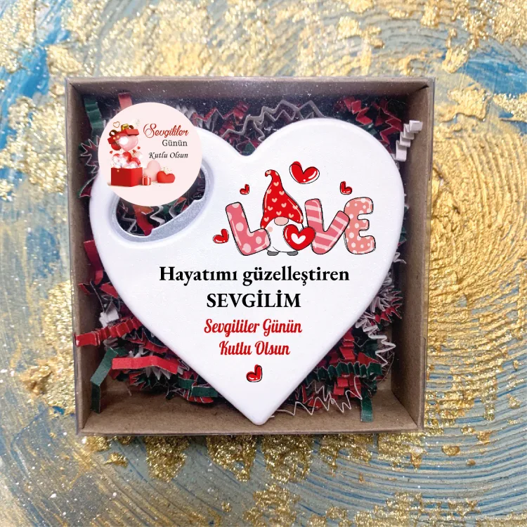 Kalp Açacaklı Magnet 14 Şubat Sevgililer Günü Hediye Set - 02
