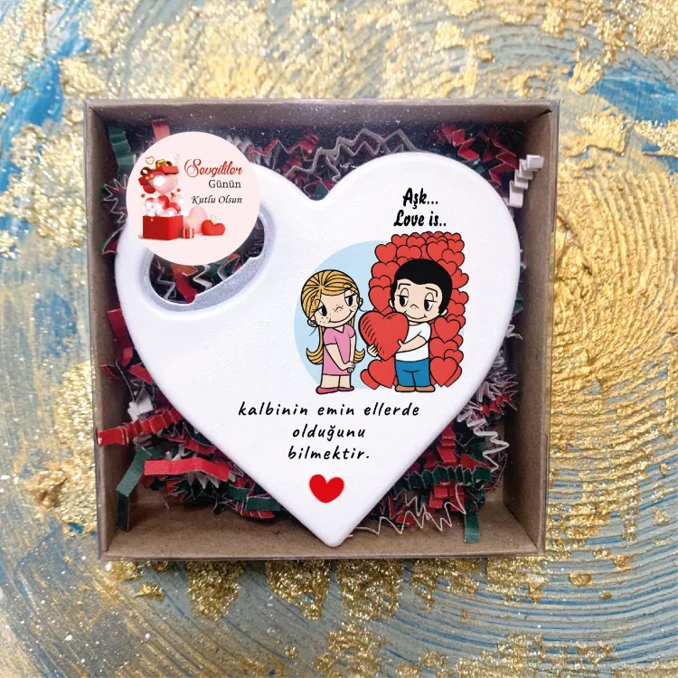 Kalp Açacaklı Magnet 14 Şubat Sevgililer Günü Hediye Set - 03