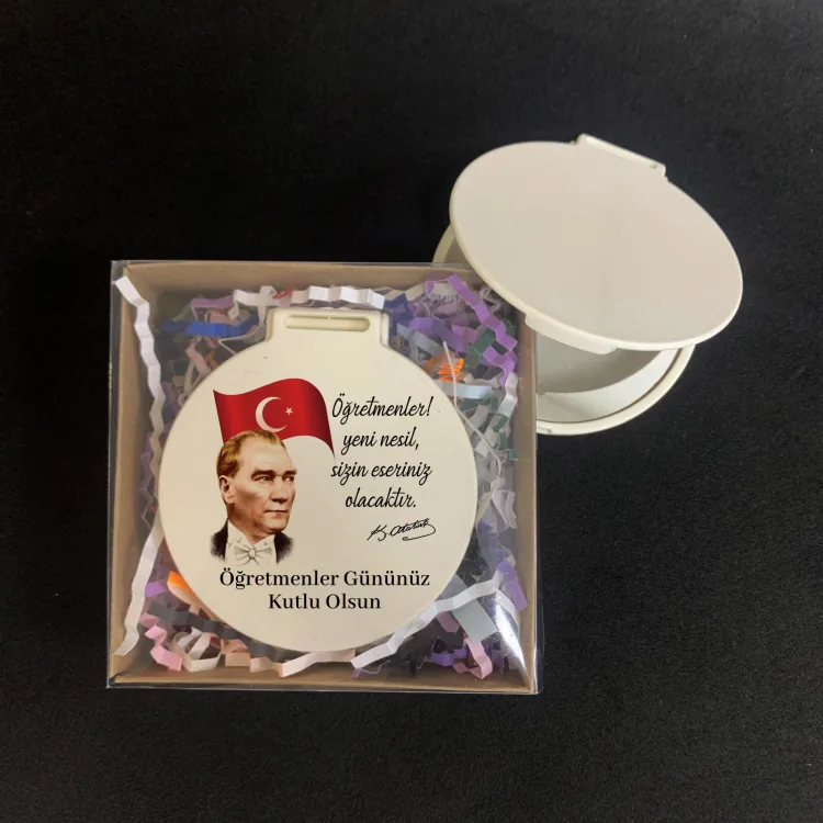 Cep Aynası Yuvarlak - 24 Kasım Öğretmenler Günü - 11