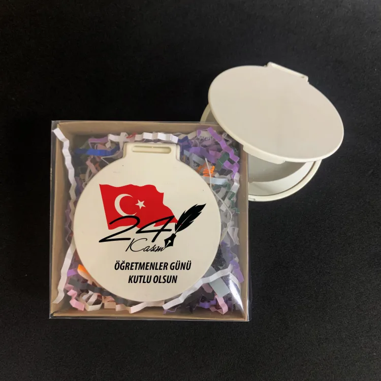 Cep Aynası Yuvarlak - 24 Kasım Öğretmenler Günü - 14